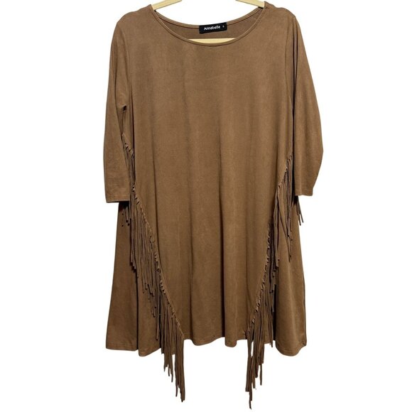Brown Annabelle Small Suede Fringe Dress - Picture 1 of 4